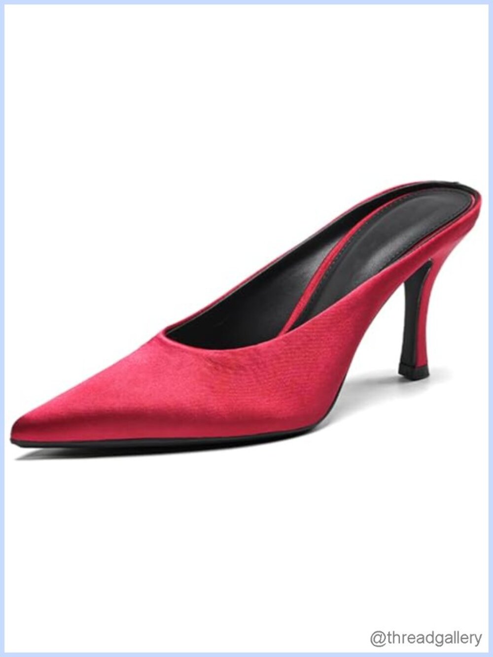 Satin Pointed Toe Stiletto Mules Slip On Kitten Heel Slingback Party Pumps